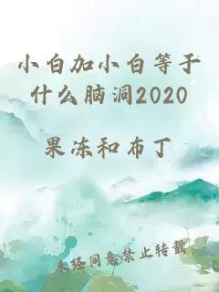 小白加小白等于什么腦洞2020