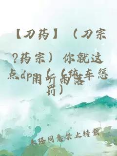 【刀藥】（刀宗?藥宗）你就這點dps（（純車懲罰）