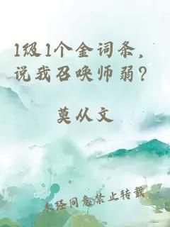 1級1個金詞條，說我召喚師弱？